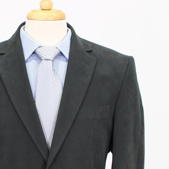 Mark & Spencer 38L Gray Solid 2-Button Sport Coat Blazer Jacket B488 - Picture 5 of 11